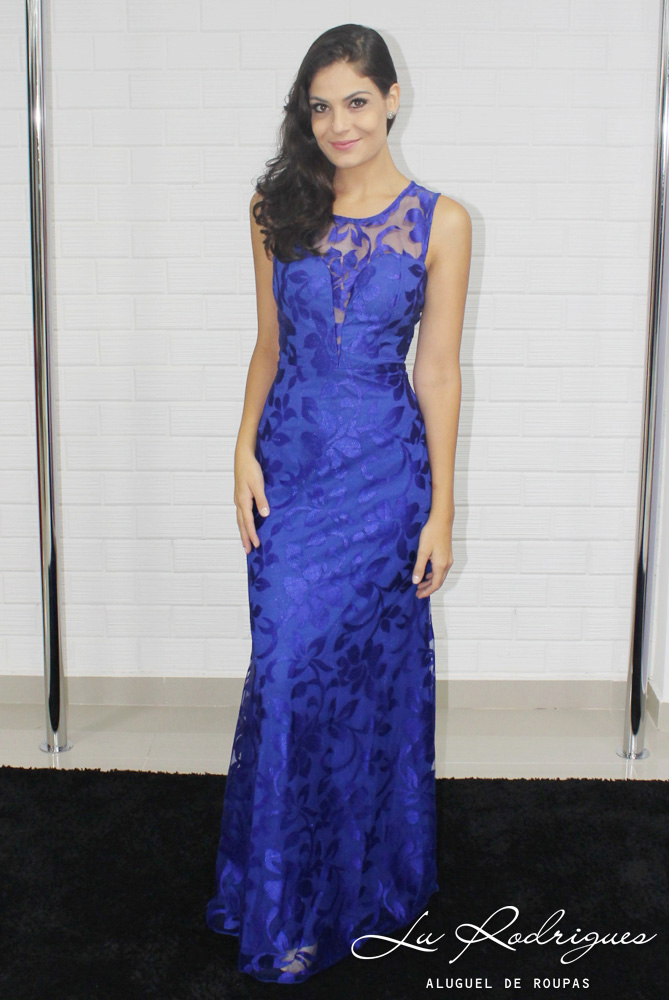 vestido de madrinha longo azul royal