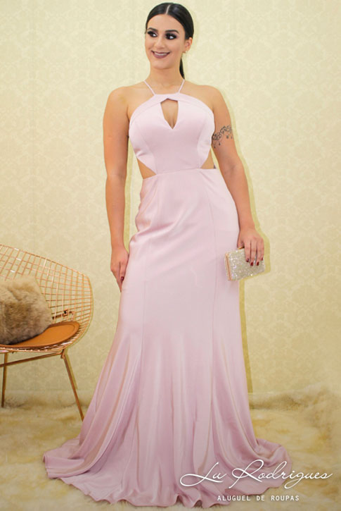 vestido de noiva rosa chá