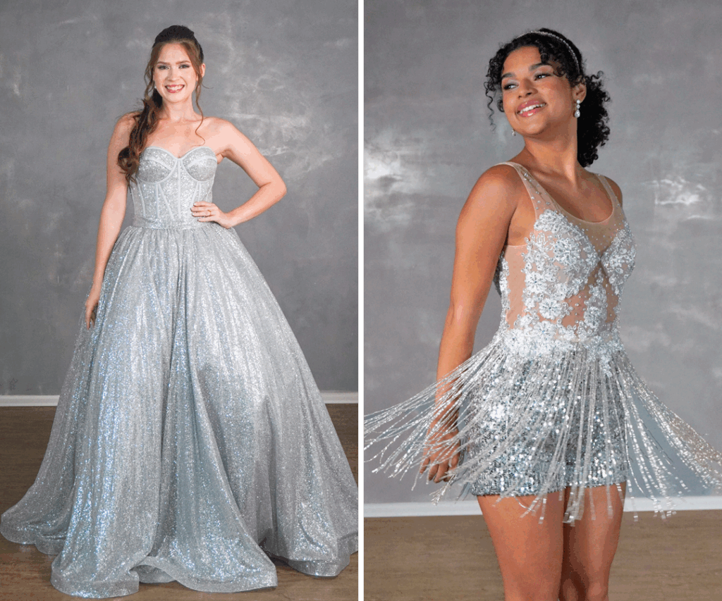 Vestido na cor prata